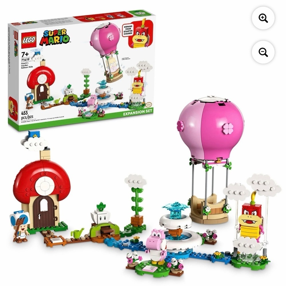 LEGO Super Mario Peach's Garden Balloon Ride Expansion Set 71419 with Pom Pom,